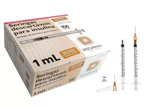 SERINGA 01ML INSUL C/AG. 13X0,45 DESCARPACK