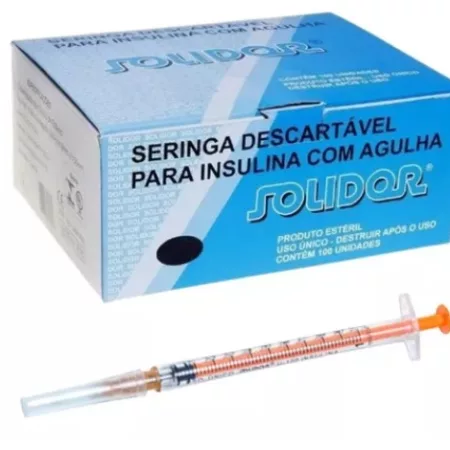 SERINGA 01ML INSUL C/AG. 13X0,45 SOLIDOR