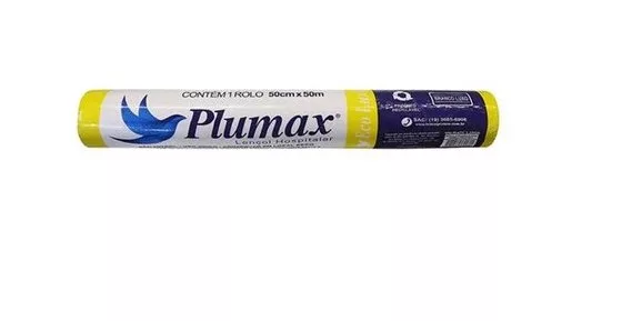 LENCOL PAPEL 70CMX50M 100% BRANCO LUXO (EMB. AMARELA) PLUMAX