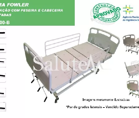 CAMA FAWLER MANUAL C/ELEV 3 MANIV CAB/PES INJETADOS GRADE LAT FERRO - S-8800-B SALUTEM