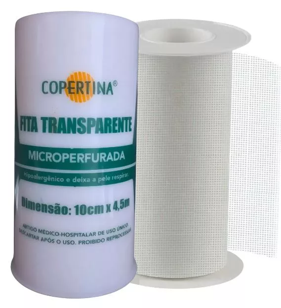 FITA CIRURG MICROPERFURADA 10CM X 4,5M TRANSPARENTE - COPERTINA ST.
