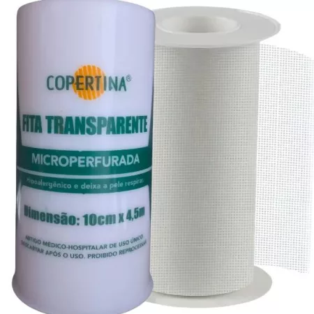 FITA CIRURG MICROPERFURADA 10CM X 4,5M TRANSPARENTE - COPERTINA ST.