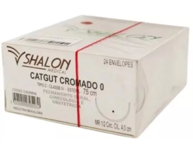 CATGUT CROM 0 1/2 C/AG.4,0 CL - SHALON C400MR40