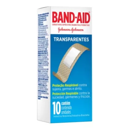 BAND AID 10UN TRANSPARENTE - J&J