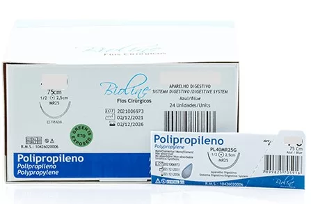 POLIPROPILENO 0-0 1/2 C/AG 4,0 CL BIOLINE PL0MR40R