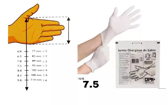 LUVA CIRURGICA N.7,5 ESTERIL - DESCARPACK
