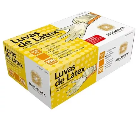 LUVA LATEX C/PO TAM P C/100 DESCARPACK