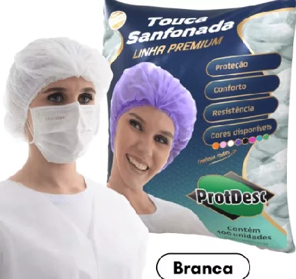 TOUCA SANF C/ ELAST BRANCO C/100 TAM. GRANDE PROTDESC