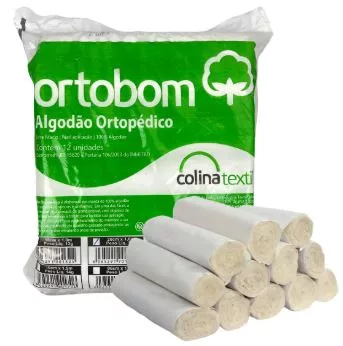 ATADURA ALGODAO 10CM X 1,0M C/12 ORTOBOM