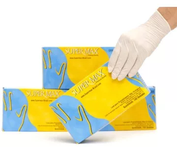 LUVA LATEX C/PO TAM P C/100 SUPERMAX