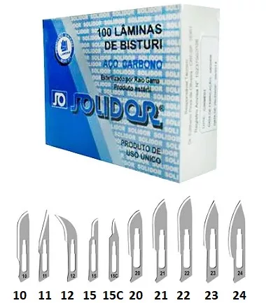 LAMINA BISTURI N 24 CARB C/100 SOLIDOR