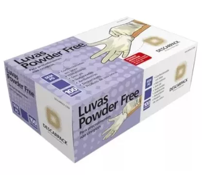 LUVA LATEX S/PO TAM M C/100 DESCARPACK