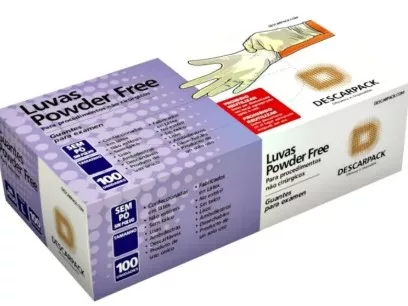 LUVA LATEX S/PO TAM G C/100 DESCARPACK