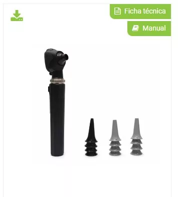 OTOSCOPIO MINI PRETO LED C/14 ESPECULOS MIKATOS