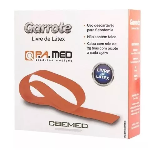 GARROTE EM TIRAS C/25 LARANJA P.A. MED (ISENTO LÁTEX)
