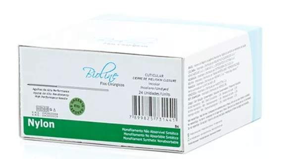 NYLON PRETO 0 75CM 1/2 C/AG.4,0 CL BIOLINE NL0MR40S3