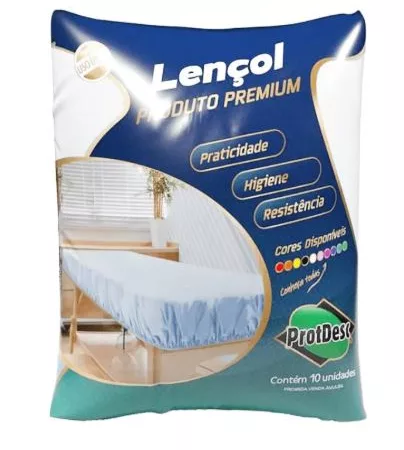 LENCOL TNT C/ELASTICO 210X90CM C/10 BRANCO GR20 PROTDESC