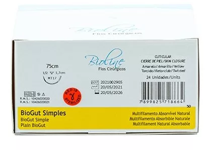 CATGUT SIMP 3-0 3/8 C/AG.3,0 CT BIOLINE CS30CR30G