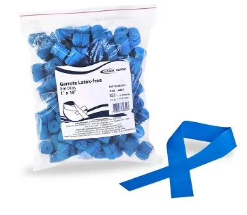 GARROTE EM TIRAS AZUL C/100 S/ LATEX - L. IMPORT