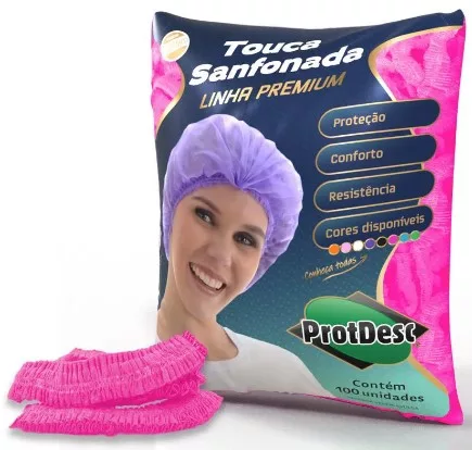 TOUCA SANF C/ ELAST ROSA PINK C/100 PROTDESC