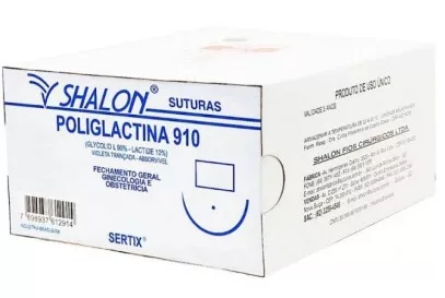 POLIGLACTINA 0 75CM 1/2 C/AG.3,5 SHALON L500MR35