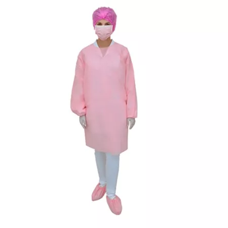 AVENTAL M.LONGA C/ELAS 30G PESADO ROSA C/10 DEJAMARO PA0270