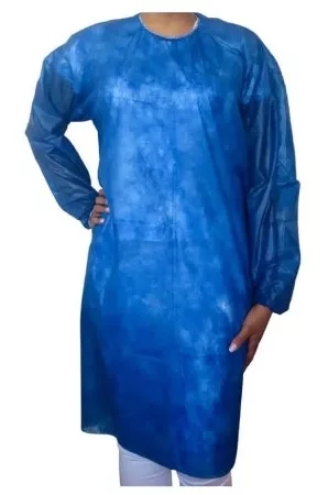 AVENTAL M.LONGA C/ELAS 30G PESADO AZUL E C/10 DEJAMARO