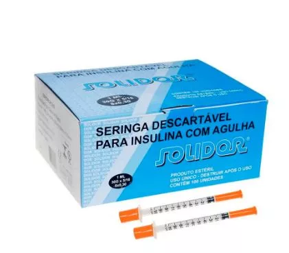 SERINGA 01ML INSUL C/AG. 8X0,30 SOLIDOR