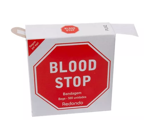 ADESIVO POS COLETA REDONDO AD C/500 - BLOOD STOP