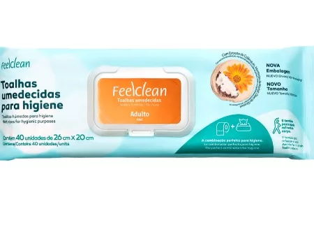 LENCO UMEDECIDO TOALHA ADULTO C/40 - FEELCLEAN