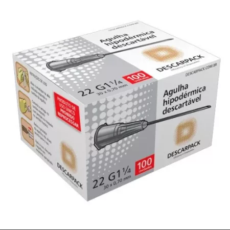 AGULHA HIPOD. 30 X 0,70 (22G X 1 1/14) C/100 - DESCARPACK