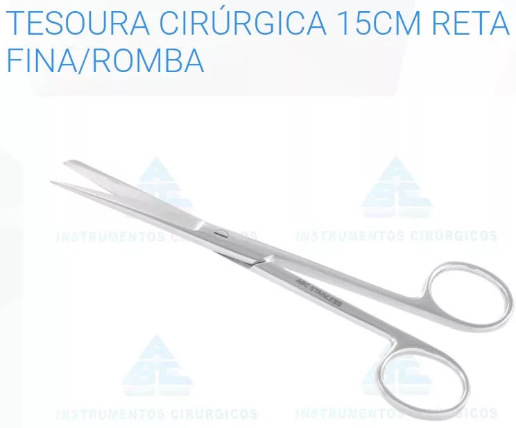 TESOURA CIRURGICA 15CM RETA F/R ABC 310