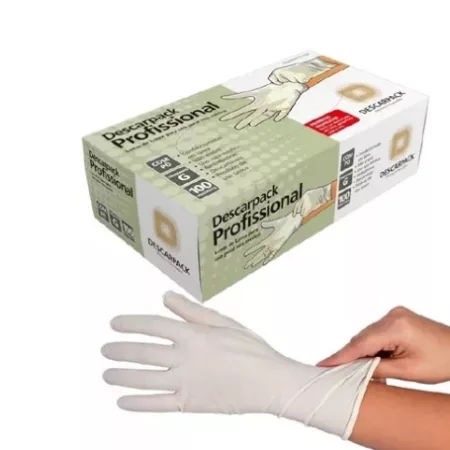 LUVA LATEX C/PO TAM G C/100 PROFIS DESCARPACK