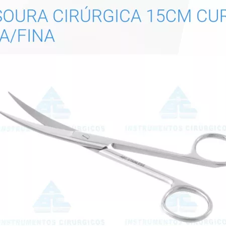 TESOURA CIRURGICA 15CM CURVA F/F ABC 312