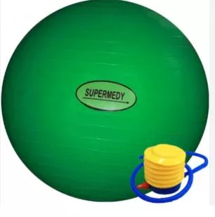BOLA FISIO 75CM VERDE C/ BOMBA - SUPERMEDY