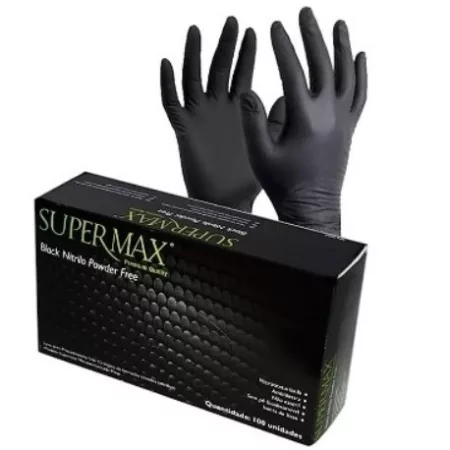 LUVA NITRILICA S/ PO TAM. G PRETA C/100 SUPERMAX
