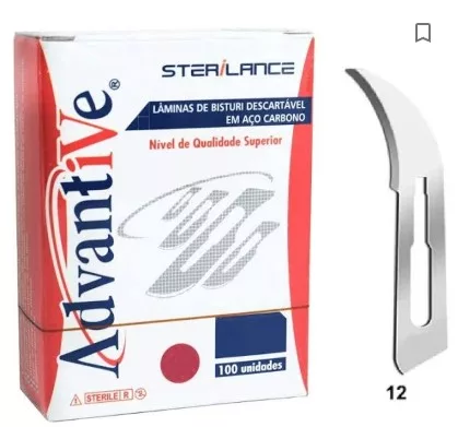 LAMINA BISTURI N 12 CARB C/100 ADVANTIVE