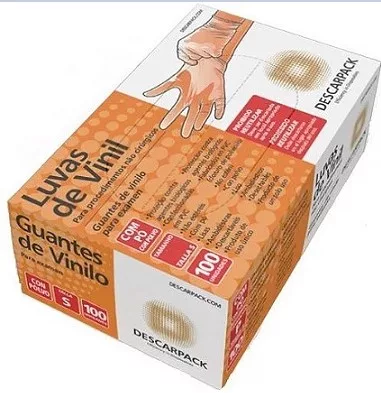 LUVA VINIL C/TALCO TAM.P C/100 DESCARPACK
