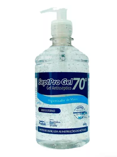 ALCOOL GEL 70% 440G ANTISSEP VALV. PUMP SEPTPRO PROLINK