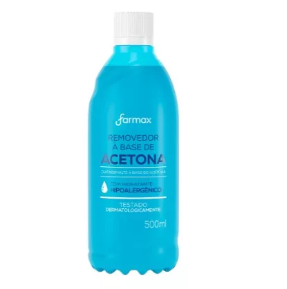 REMOVEDOR C/ ACETONA 500ML HIDRAT. HIPOAL. - FARMAX AZUL