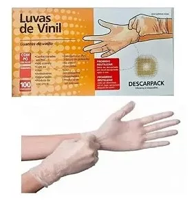 LUVA VINIL C/TALCO TAM.G C/100 DESCARPACK