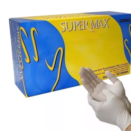 LUVA LATEX C/PO TAM G C/100 SUPERMAX