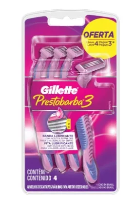 APARELHO BARBEAR 3 LAM FITA LUB C/4 FEMININO GILLETE