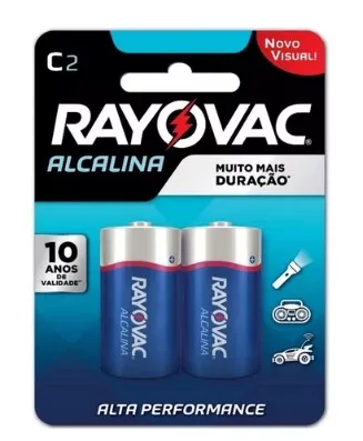 PILHA C (MEDIA) ALCALINA C/2 - RAYOVAC