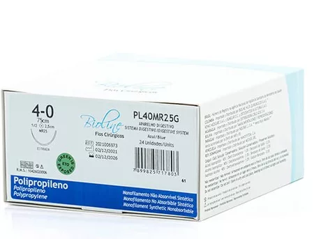 POLIPROPILENO 4-0 1/2 C/AG 2,5 CL BIOLINE PL40MR25G