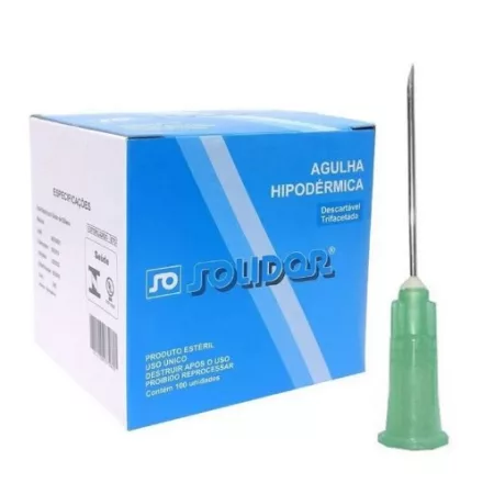 AGULHA HIPOD. 25 X 0,80 (21G X 1) C/100 - SOLIDOR