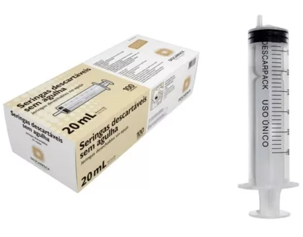 SERINGA 20ML SLIP S/AG. - DESCARPACK