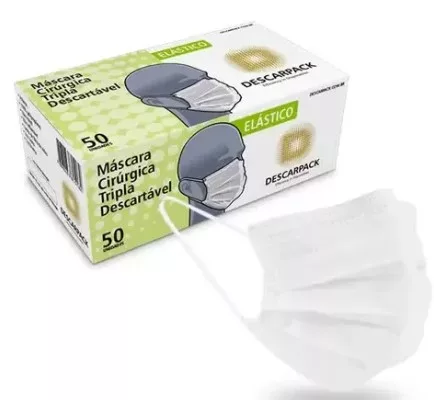 MASCARA CIR TRIPLA C/ELAST CX/50 BRANCO DESCARPACK