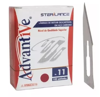 LAMINA BISTURI N 11 CARB C/100 - ADVANTIVE