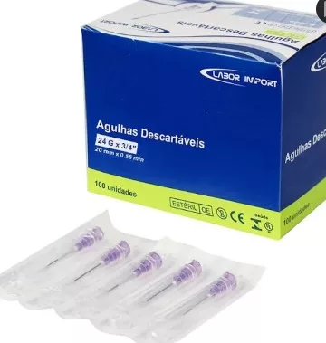 AGULHA HIPOD. 20 X 0,55 (24G 3/4) C/100 - L. IMPORT ST.